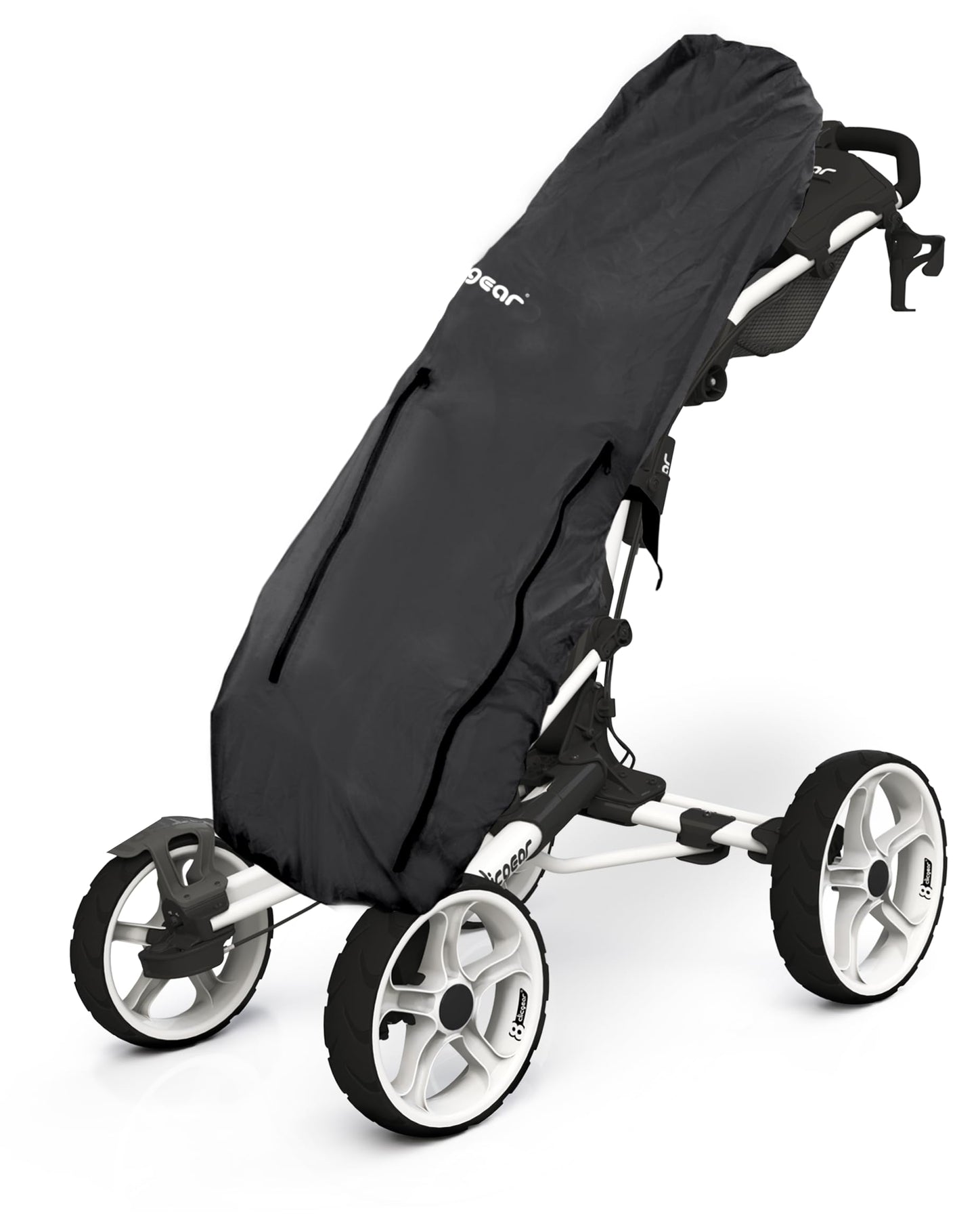 Clicgear Golf Bag Rain Cover – Waterproof Nylon Club & Gear Protection – Universal Fit for Push Carts – Easy Access Zippers, Clip-On Straps & Storage Bag Included (Black)