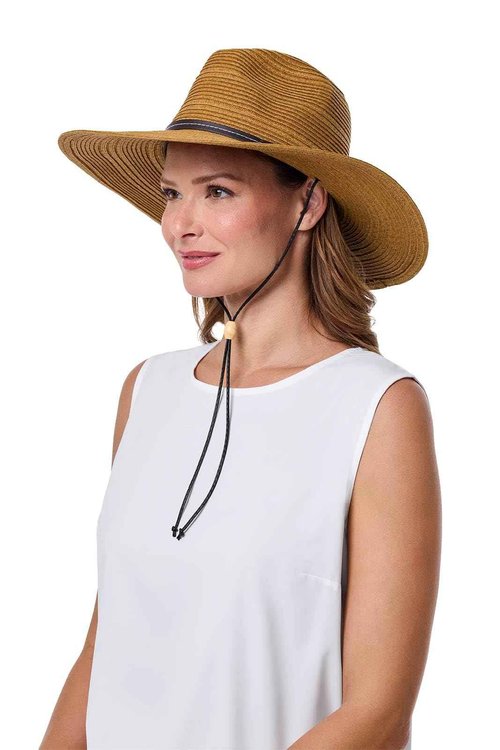 Women's Sun Hat with Chin Cord - UPF 50+ Sun Protection - Tempe in Tan