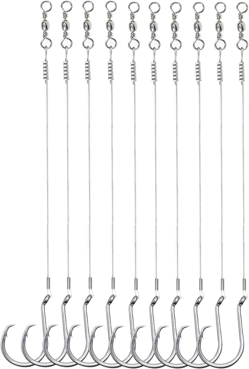 Saltwater Steel Circle Hook Rigs - Octopus Offset Fishing Hooks for Catfish & Bass