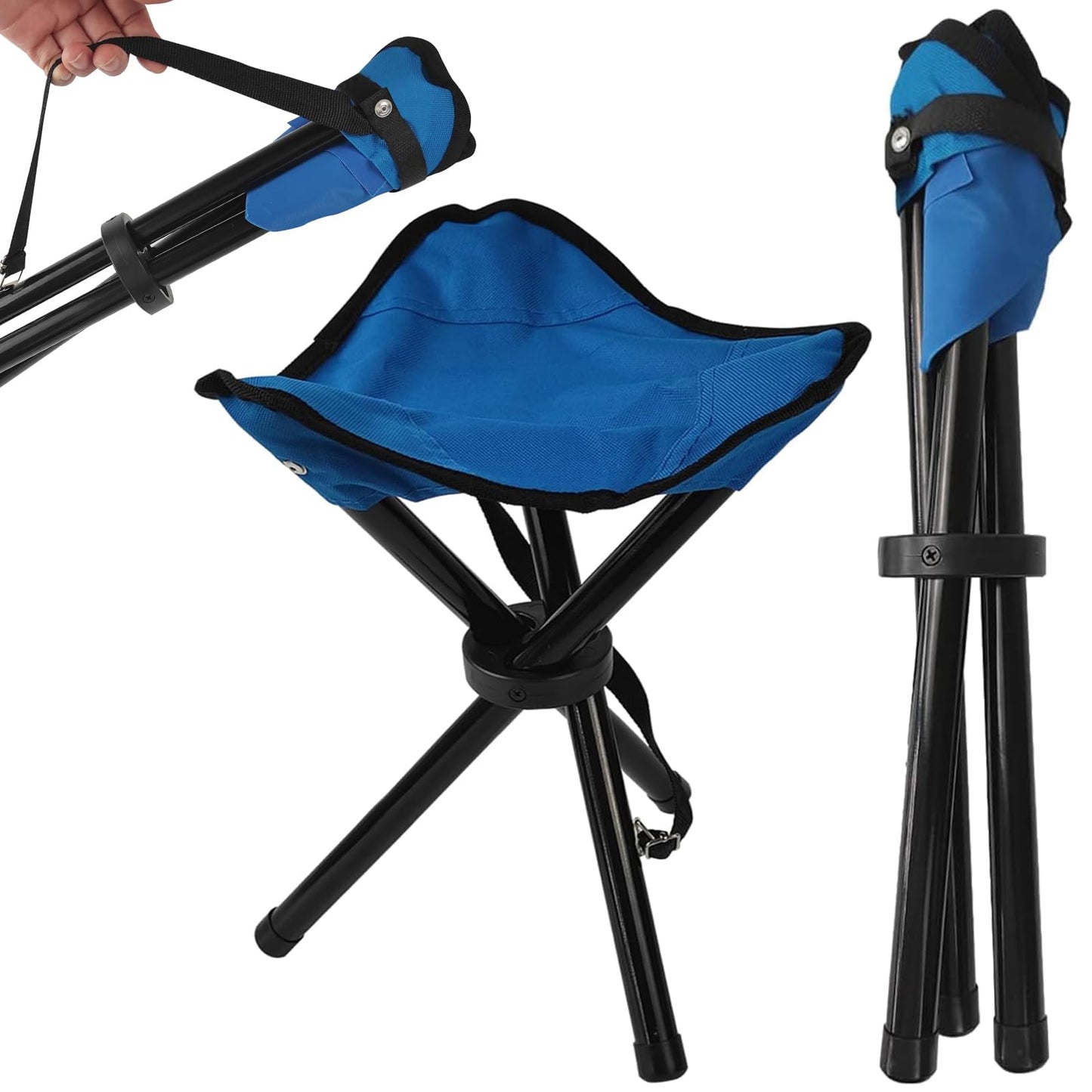 CebraBounze Travel Folding Camping Stool, Use Height 14" and Max Weight 210 lbs Outdoor Portable Party Chair Fishing Chair Seat for Camping Fishing Hiking Gardening and Beach Painting