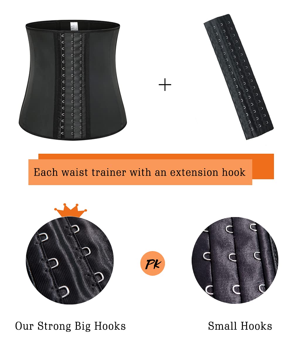 GainKee Latex Men Waist Trainer Corsets with Steel Bone Sweat Sauna Suit for Fitness (6X-Large)