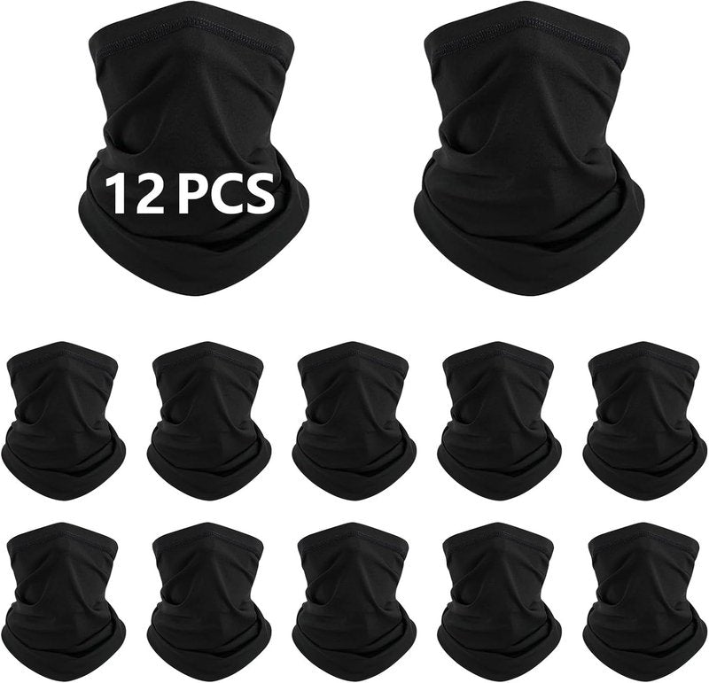 Neck Gaiters for Men & Women - 12 PCS Breathable Cooling Face Masks | Dust & Sun Protection for Cycling