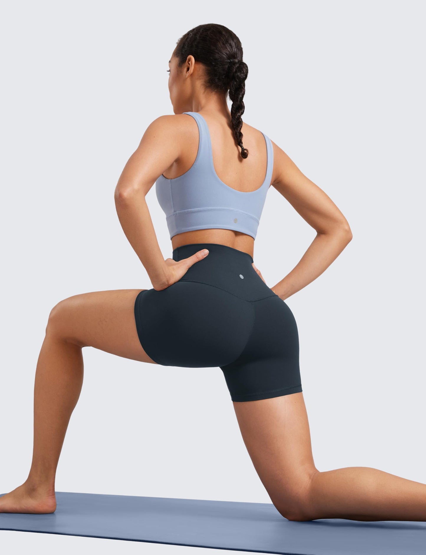 CRZ YOGA Butterluxe Biker Shorts 4'' - High Waisted Booty Workout Volleyball Yoga Womens Spandex True Navy X-Small