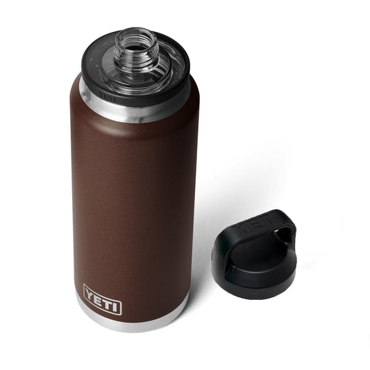 YETI Rambler 36 oz Bottle, Vacuum Insulated, Stainless Steel with Chug Cap, Wetlands Brown