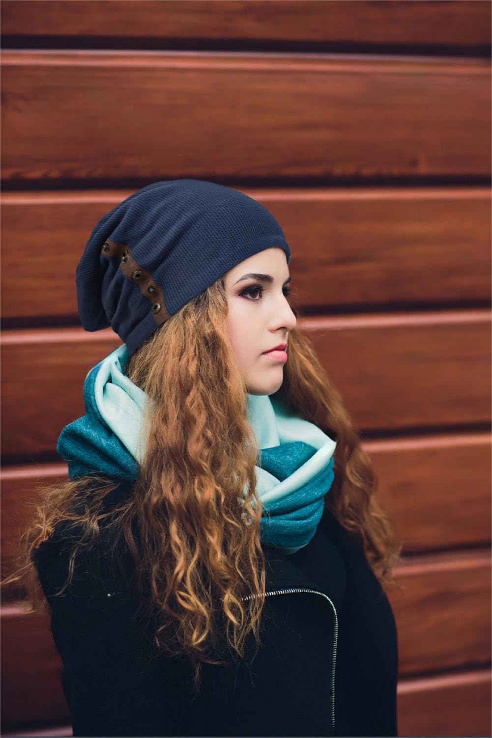 Winter Slouchy Knit Beanie Hat - Warm & Soft Cold Weather Funky Skull Cap(B020-Green)