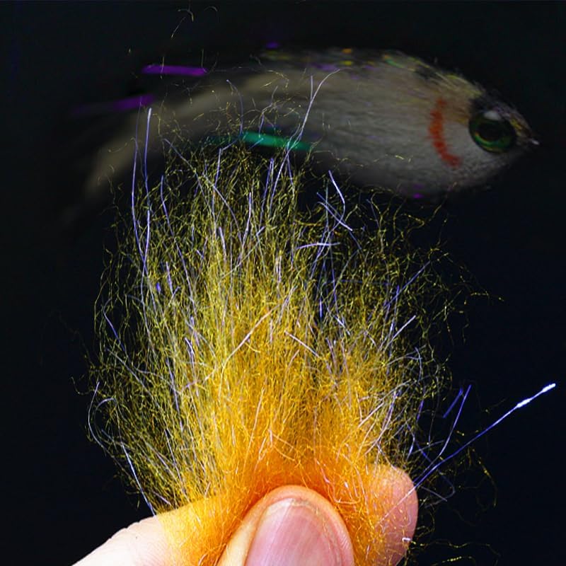 Fly Tying Laser Yarn - 6 Bright & Deep Colors | Long-Lasting Fiber Dubbing Materials