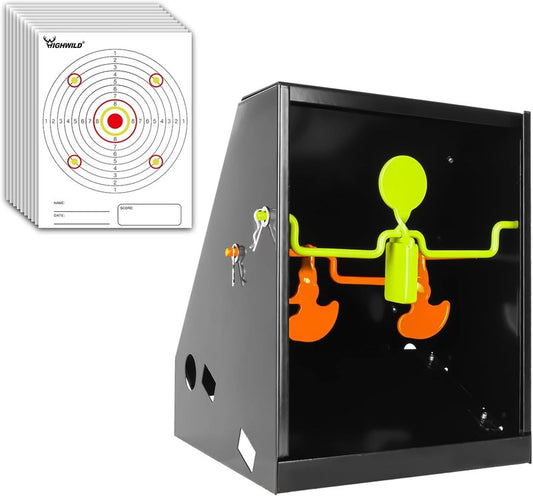 Highwild BB Trap Pellet Collector - Airgun Target System with 10 Paper Targets & 3 Spinner Targets | 7" X 9" Size