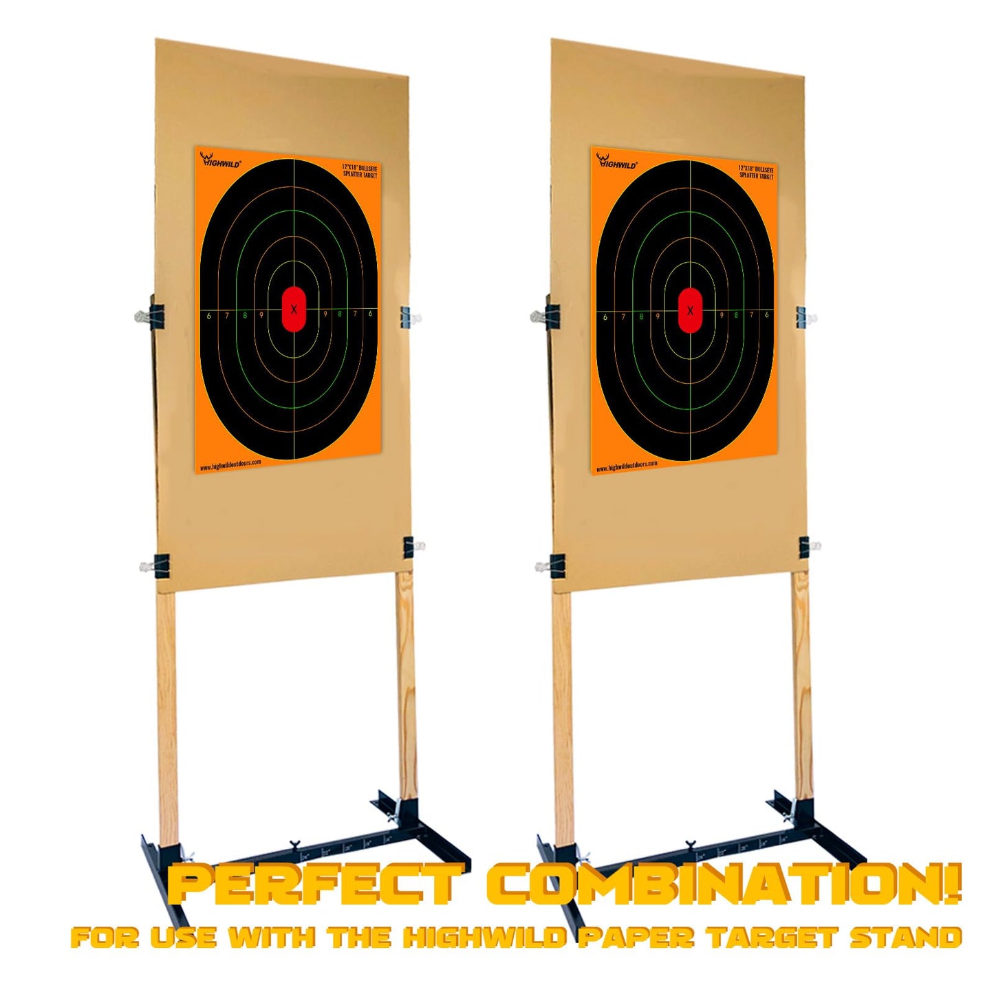 Highwild Bullseye Splatter Paper Targets - Splash Effect of Multiple Colors - 12x18 Inch (10 Pack)