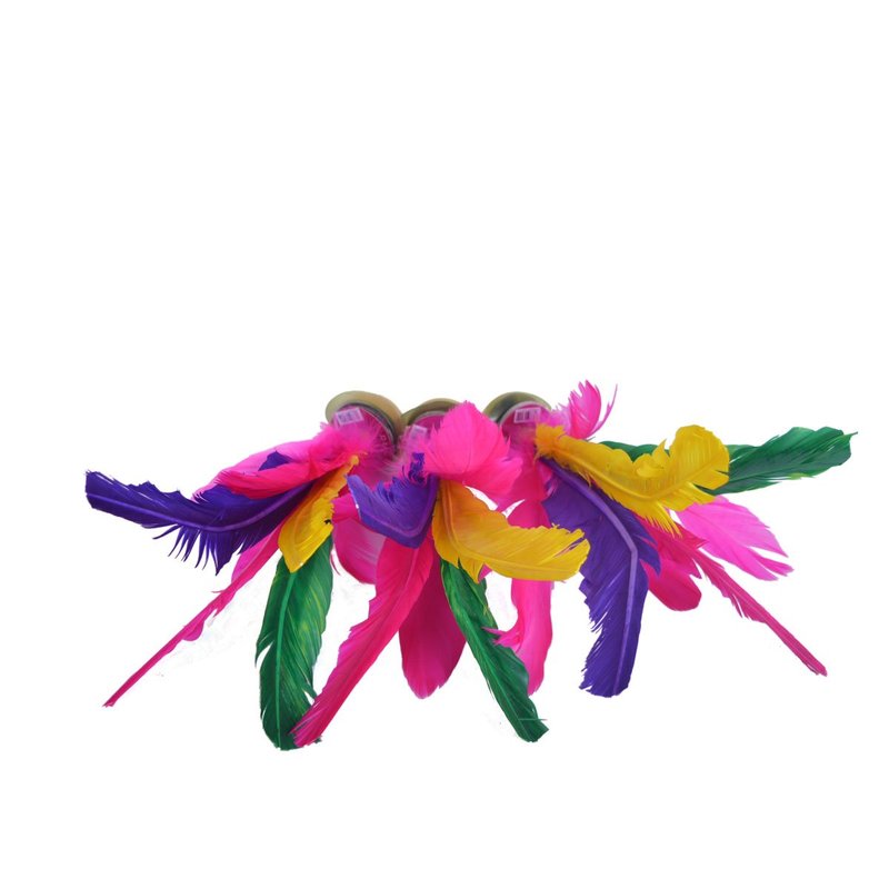 Baitaihem Kick Shuttlecock Chinese Jianzi Colorful Feather Foot Sports Outdoor Exercise (Style-B, 6 Pack)