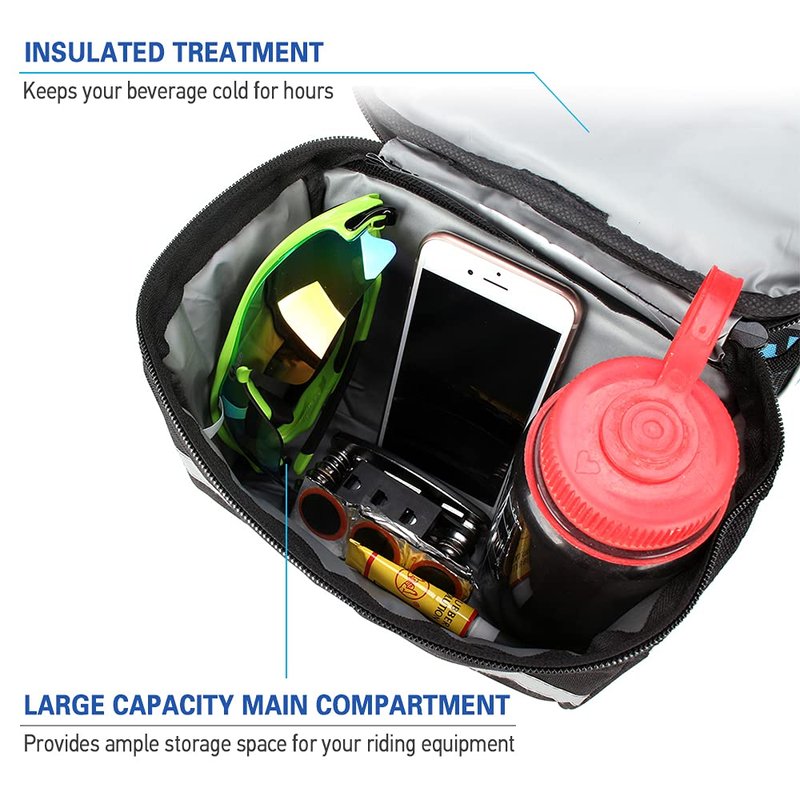 Lixada Bike Baskets Bag with Reflective Stripe Bicycle Handlebar Bag Bike Frame Bag Bicycle Bag Bike Front Tube Bag Bike Pannier Bag