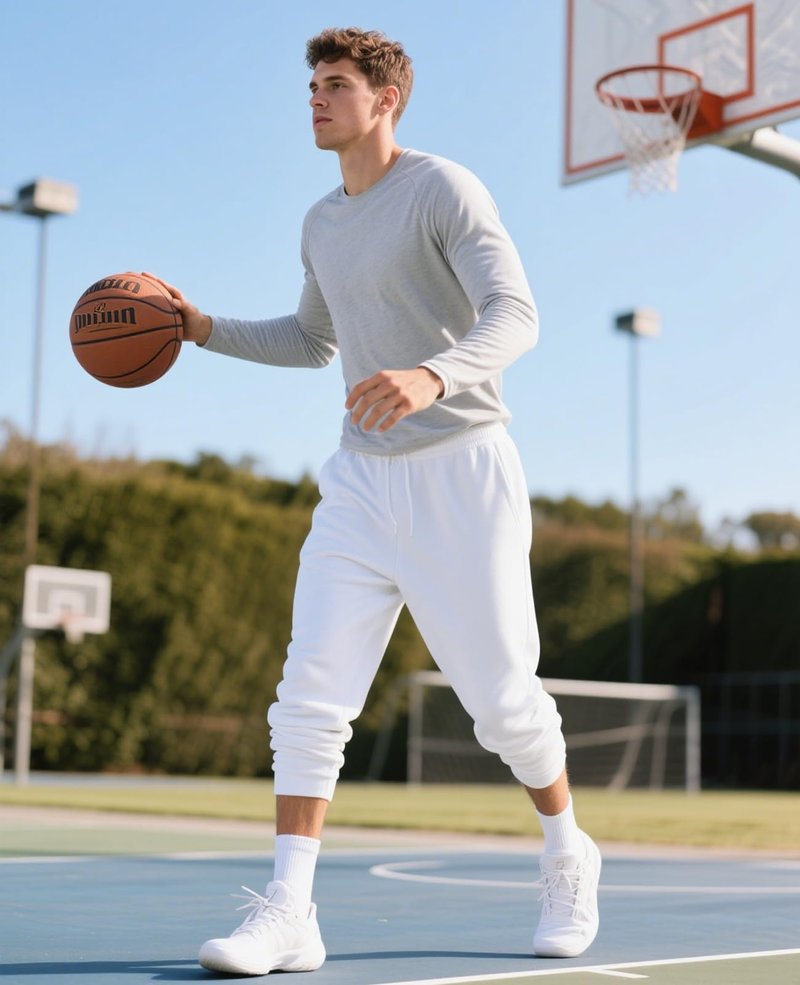 LUYIJIESHENG Mens White Sweatpants Fleece Athletic Joggers for Men with Pockets Loose fit Moisture Wicking Athletic Pants for Running S