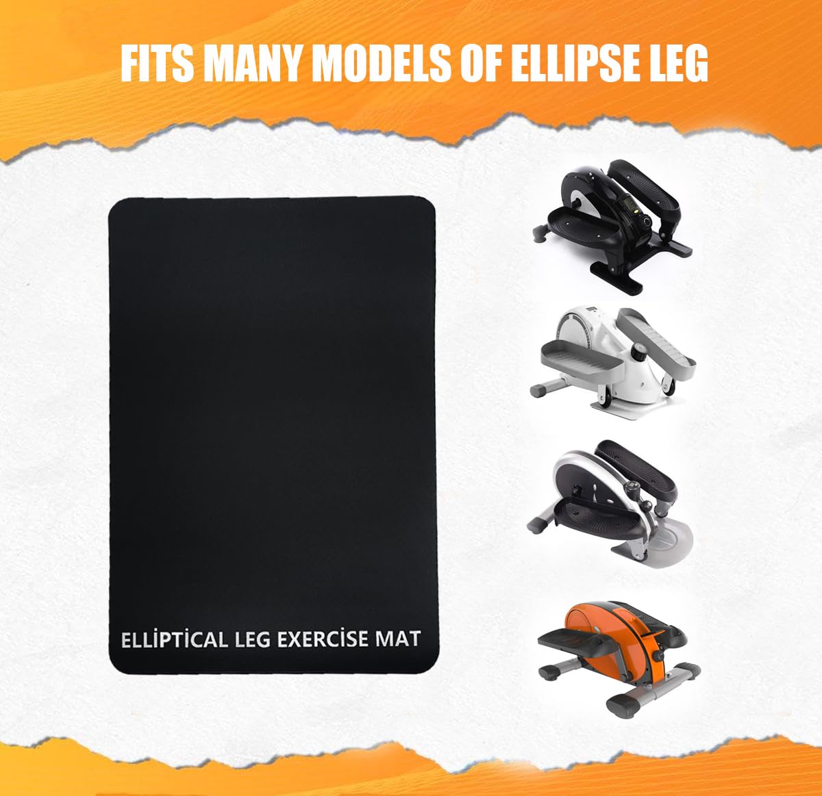 Non-Slip Workout Mat for Under Desk Ellipticals, Ellipse Leg Exerciser Machine Mat, Suitable for Electric Seated Foot Pedal Exerciser, Enhanced Stability & Floor Protection