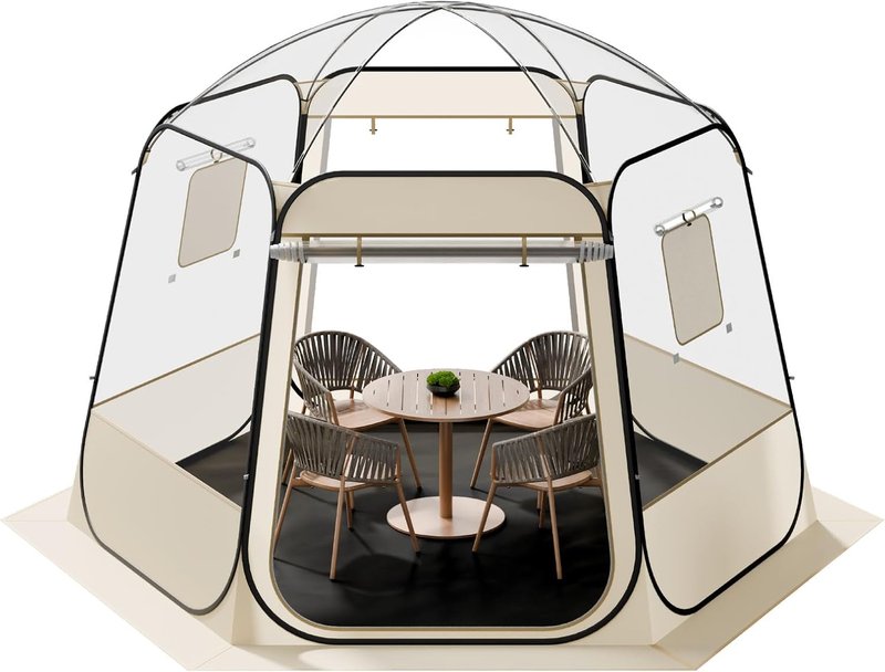 Pop Up Sports Tent - Clear Bubble Tent for 1-6 People | Waterproof Outdoor Igloo Dome with Floor Mat