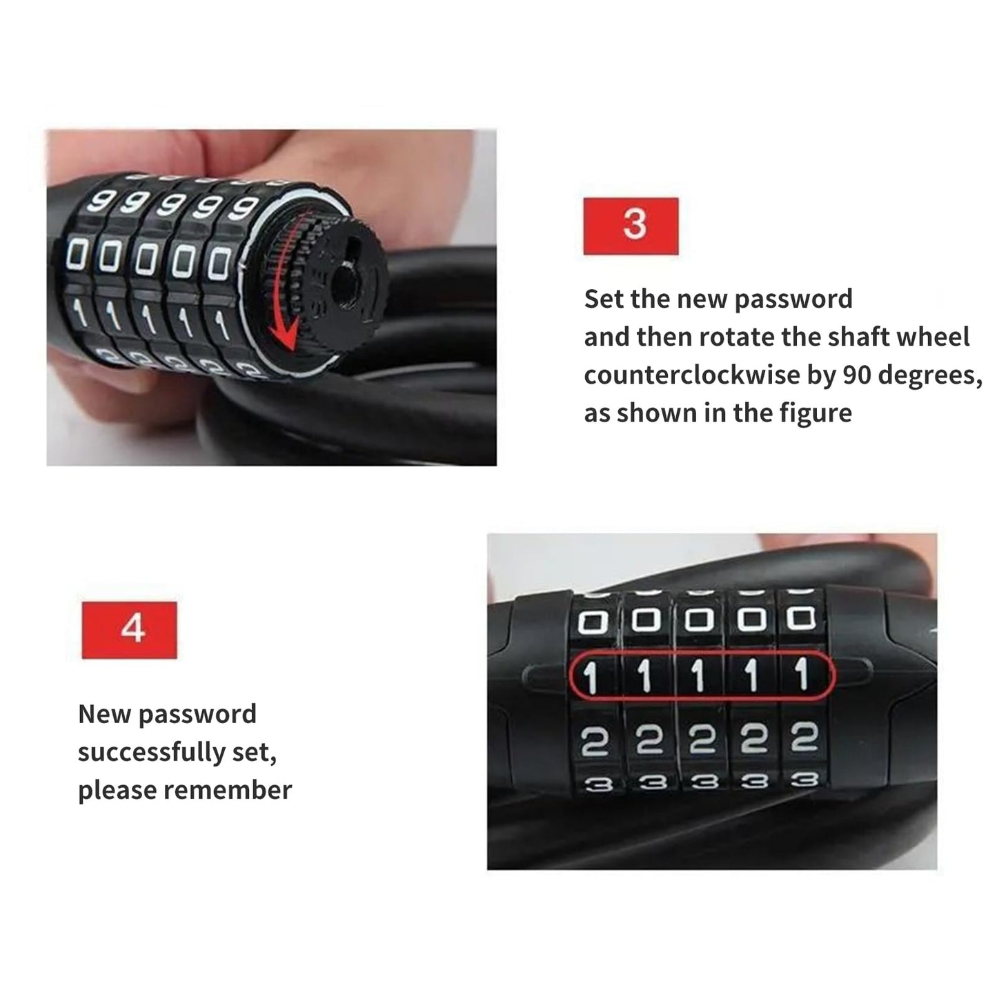 CFIKTE Bike Lock: 5 Digit Combination High Security Anti Theft Bike Chain Lock,Heavy Duty Resettable Keyless Bicycle Lock for Bike, Motorcycle, Scooter, Door & Gate (Chain Length: 60cm (23.62 inch))