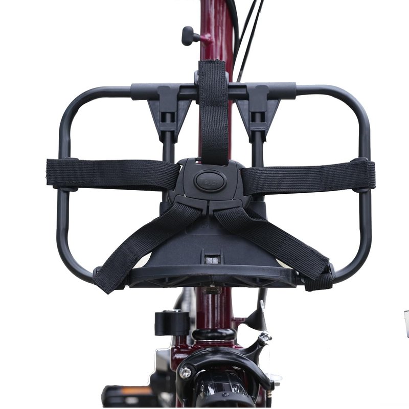 SplendoRoute Folding Bike Front Rack Set for Brompton Bike Front Carrier Block (Horizontal Rack -Black)