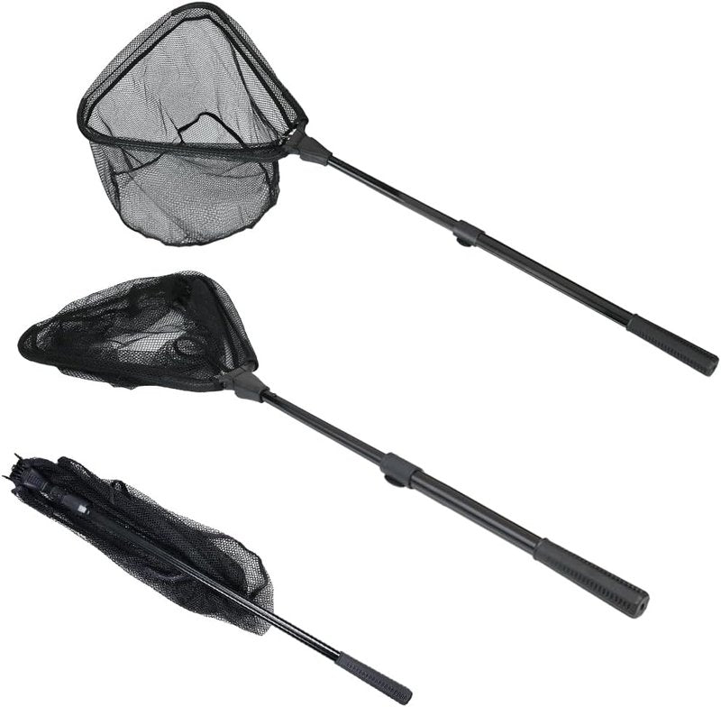 Fishing Landing Net with Telescoping Pole Handle - Extendable 40-63 Inches for Freshwater Fishing