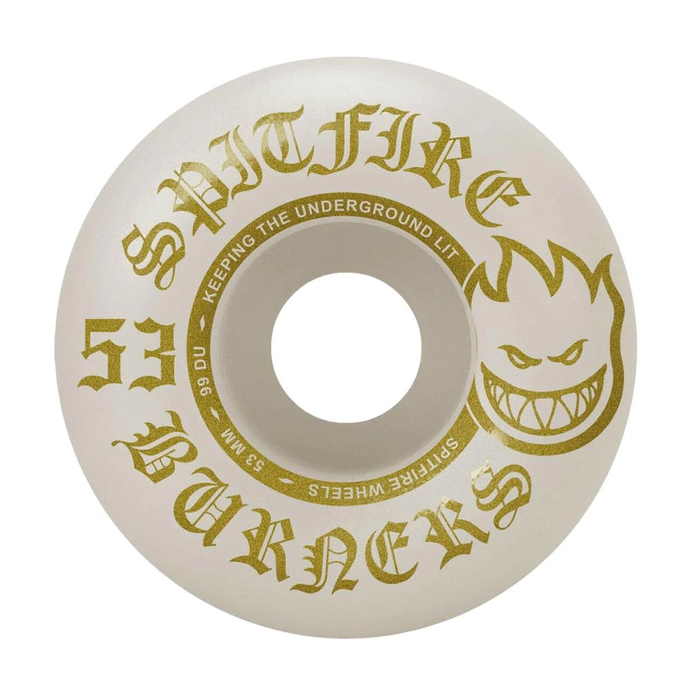 Spitfire Skateboard Wheels Burners 53mm 99A White/Gold