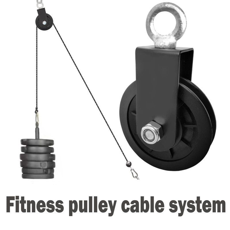 BESTEEL 4 Pack Silent Nylon Gym Cable Pulley Wheel 3.54 in/90 mm Rotation 360 Degree Traction Wheel Detachable Smooth Attachment for LAT Pulley System DIY Gym Pulley System Equipment Replacement Hoist