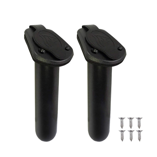 TENSPAL Kayak Fishing Flush Mount Rod Holders Deck Plastic Pole Holder with Cap Cover Gasket Screws for Kayaks Canoe Boat Paddles Accessories 2 PCs