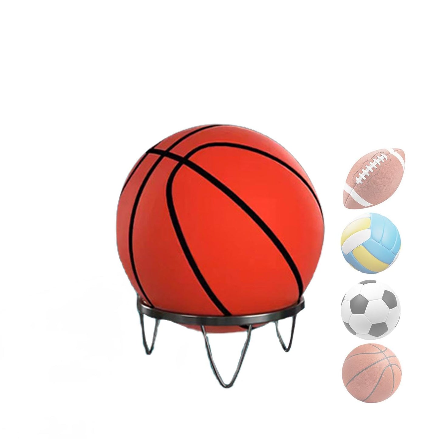 Apujent Ball Storage Rack, Football Stand, Ball Storage Garage, Ball Holder, Sports Equipment Storage for Garage, Basketball Organizer Rack, Columnar Vertical Ball Racks for Indoor Rooms and Gyms