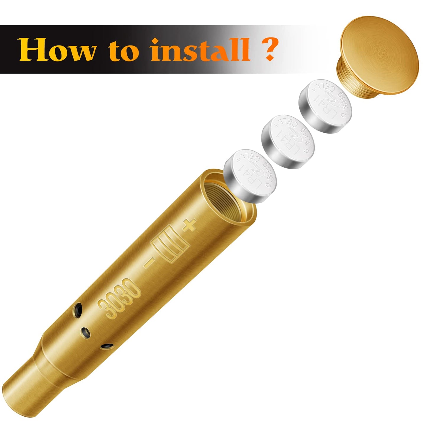 Tipfun Bore Sight Cal for 3030 Bore Sighter Red Dot Boresighter Red Laser Sight with Batteries