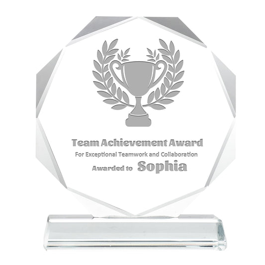 ZALHIN Personalized Crystal Trophy Award - Award for Employees- Plaques Personalized Engraved- Coworker Gift (Choose Logo/Monochrome)