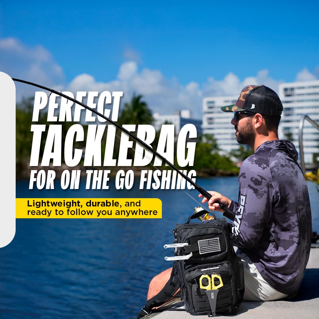 Beyond Fishing Tackle Backpack- The Voyager Tactical Fishing Storage Bag - Lightweight & Compact Bag For Fishing
