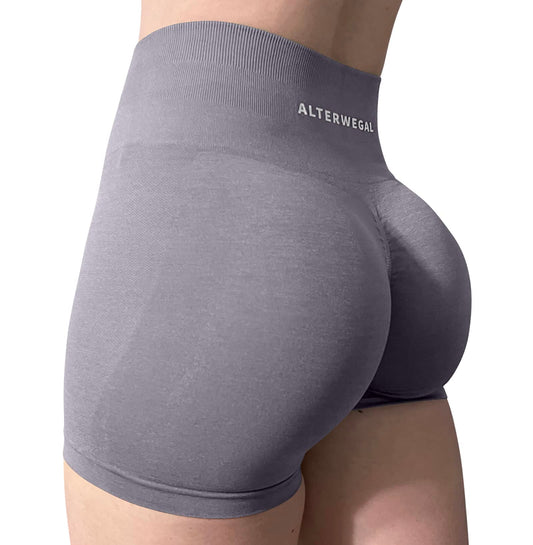 ALTERWEGAL Amplify Seamless Workout Shorts Intensify Women's Yoga Shorts High Waist Scrunch Athletic Gym Running Sports Fitness Shorts Athletic Grey