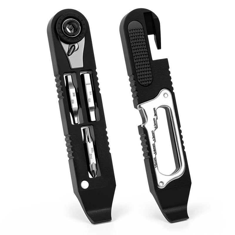 Gylbuz Bike Tire Levers Kit - 14 IN 1 Portable Bike Multitool with Mini Ratchet Wrench, Bike Tire Levers, Cone Wrenches & File Blade for MTB, Road Bicycle