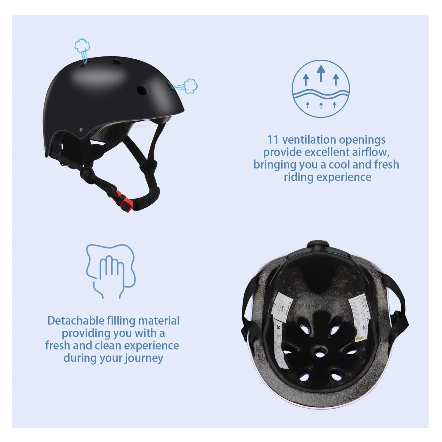 Color Gradient Adjustable Kids Bike Helmet with Knee & Elbow Pads Set | Multi-Sport Safety Gear for Boys & Girls Ages 5-14 | Skateboarding, Scooters, Roller & Inline Skating, Longboarding