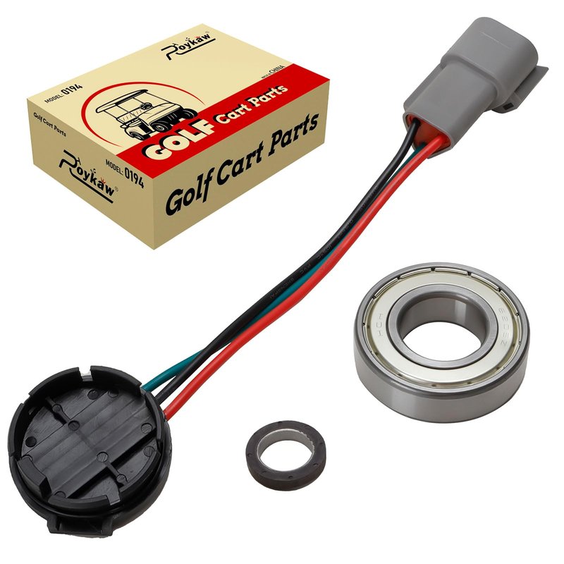 Roykaw 48V Speed Sensor Kit for Club Car DS & Precedent (IQ) with GE Motor 2004-up Golf Cart, Old Style, Includes Speed Sensor, GE Magnet, Seal Bearing, OEM# 102265601