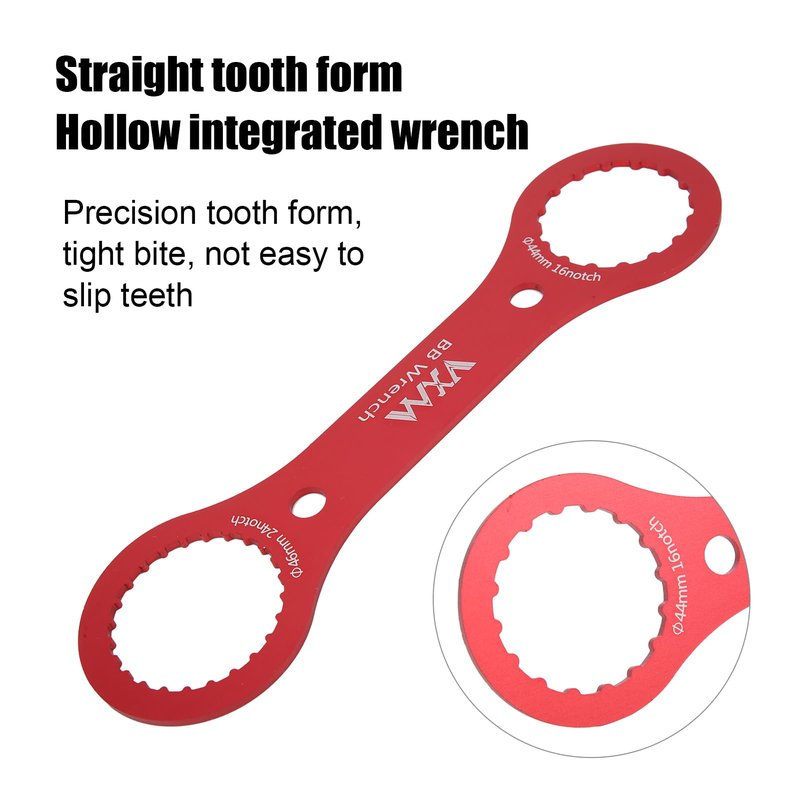 Dilwe Bottom Bracket Wrench, BB Wrench Bottom Bracket Tool 44mm 46mm 16 24 Notch BB Installation Remover Tool(red)