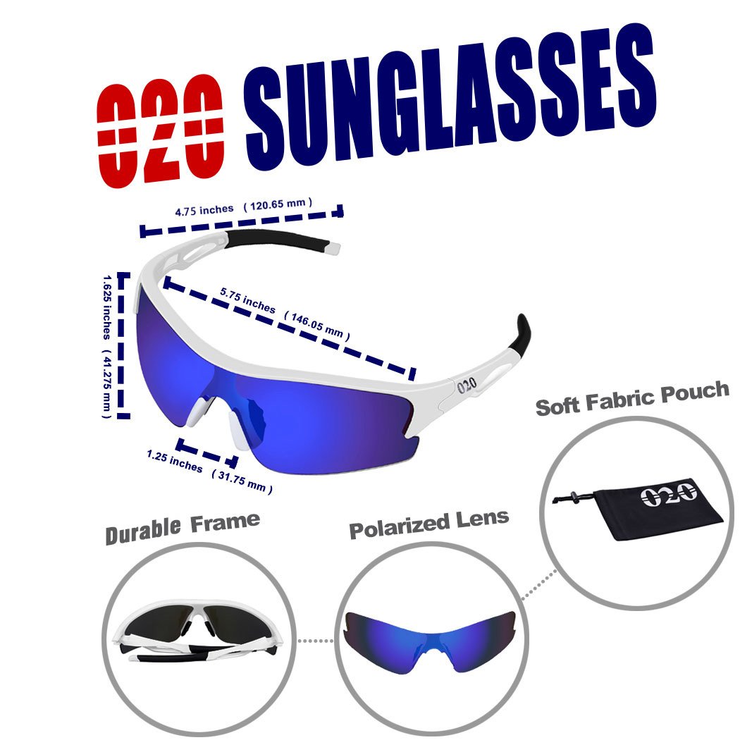 O2O Polarized Sports Sunglasses for Running Jogging Baseball Softball Men Women Teens Youth