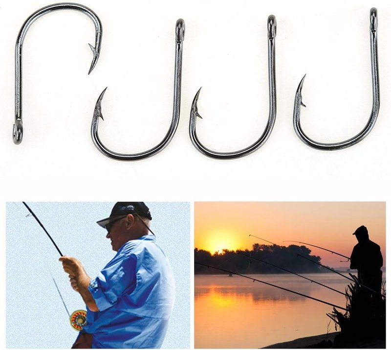 500pcs High-Carbon Steel Fish Hooks Kit - Saltwater & Freshwater | 10 Sizes, Black & Gold