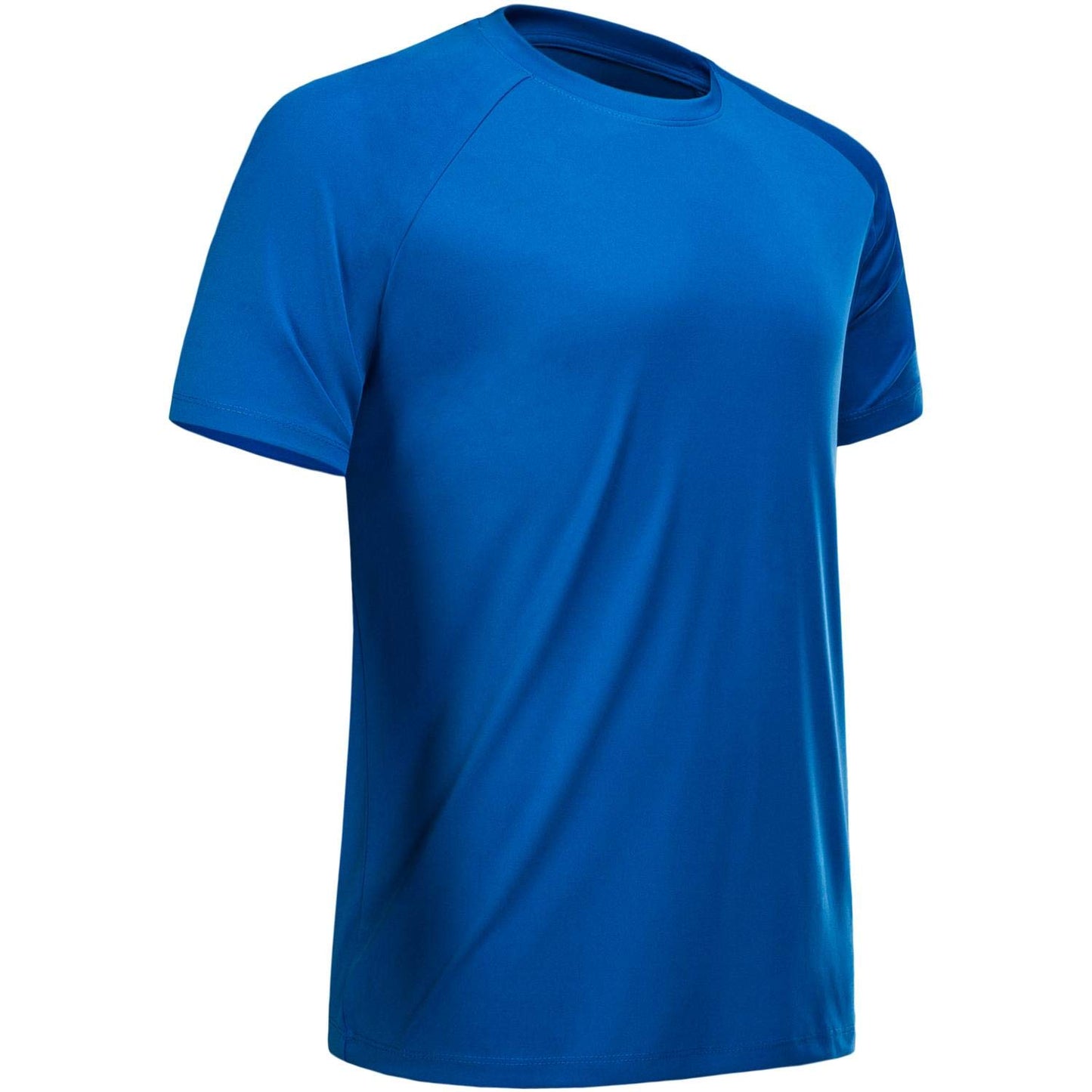 MCPORO Workout Shirts for Men Short Sleeve Quick Dry Athletic Gym Active T Shirt Moisture Wicking Blue X-Large