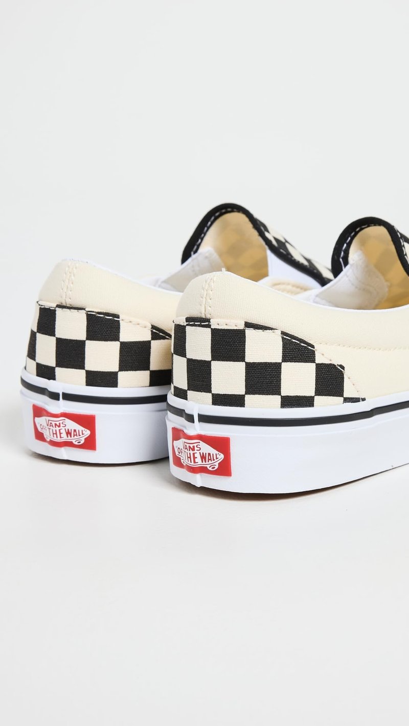 Vans Unisex Slip On Unisex Sneakers, Checkerboard Black/Off White, 7 US Women/5.5 US Men