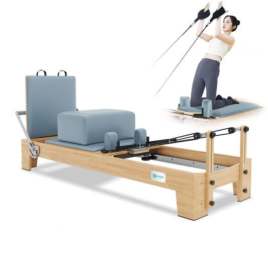 JOYRIDER Pilates Reformer Machine, Pilates Reformer Workout Machine for Home Gym, Studio Grade Pilates Machine Equipment Bundle with 6 Springs,Padded Jump Board-Up to 992 lbs Weight Capacity(Gray)