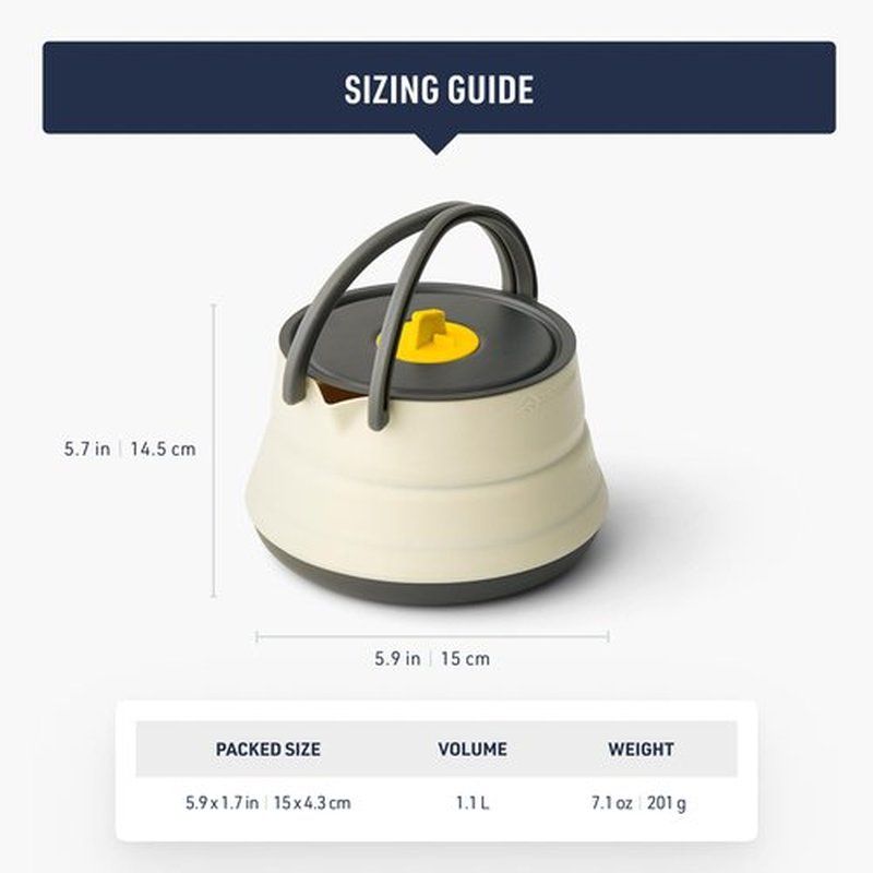 Sea to Summit Frontier Ultralight Collapsible Camping Kettle, 1.1 Liter