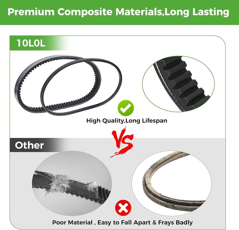 10L0L 101916701, 1016203 Golf Cart Drive Belt & Starter Generator Belt for Club Car DS 1997-UP, Precedent 2004-UP Gas Models with FE290 and FE350 Engine, Club Car Drive and Starter Belt Kit