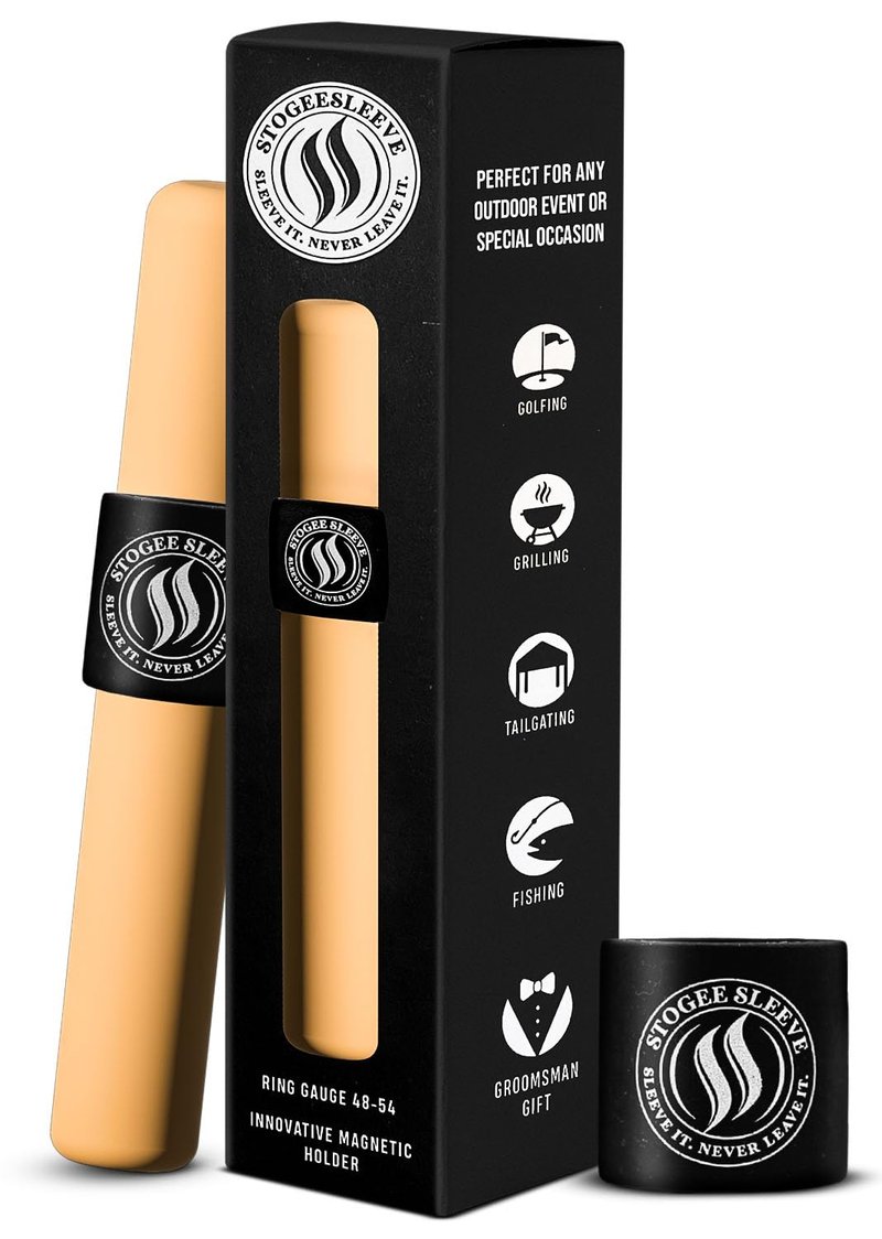 Magnetic Stogie Sleeve Holder, (Black) 48-54 Gauge Range, Fire Retardant & Waterproof Magnetic Stick Sleeves, Golf Magnet Sleeve Holders, Fishing, Hunting Gear Gifts, Golf Cart Accessories for Men