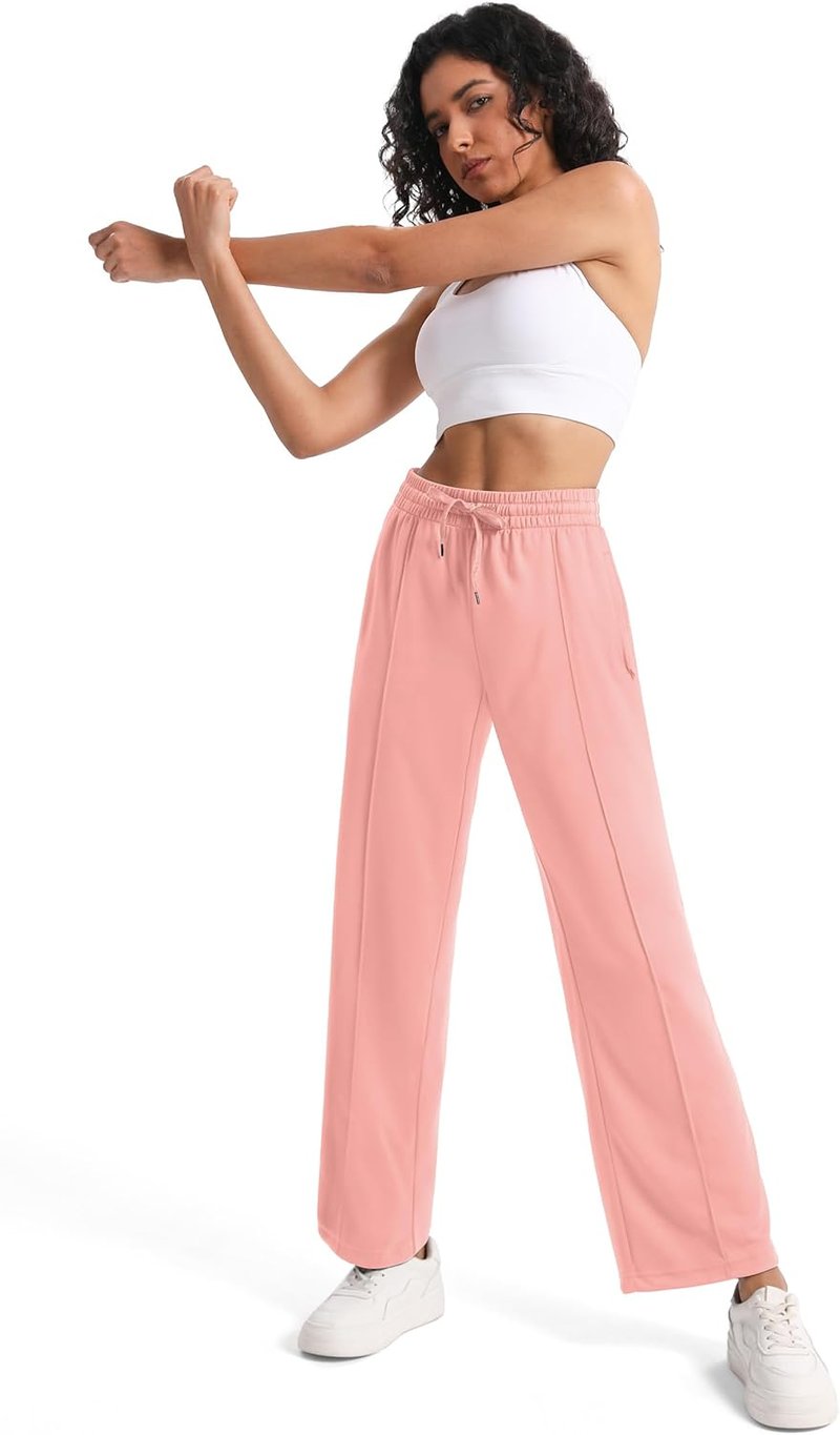 Women's Track Pants - Loose Straight Leg Jogging Sweatpants | Warm-Up Athletic Wear in 28-36 Inseam
