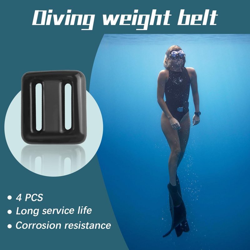 Diving Weight Belt Set - 4 Pcs Nylon Belt with Metal Block Buckle for Free Diving | Adjustable Size