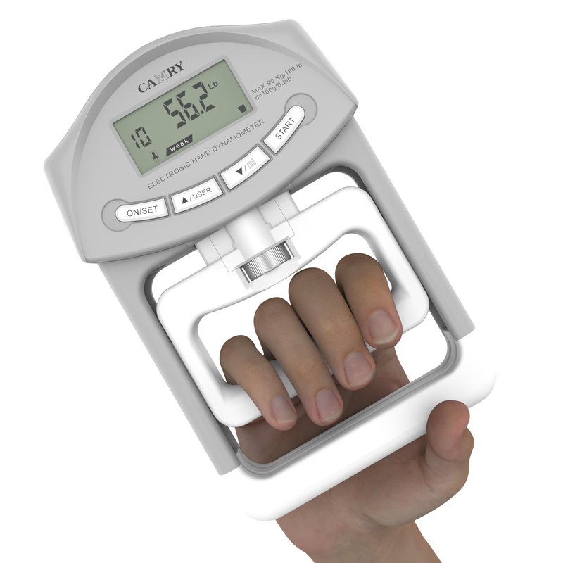 CAMRY Digital Hand Dynamometer Grip Strength Measurement Meter 198Lbs / 90Kgs Auto Capturing Electronic Hand Grip Power