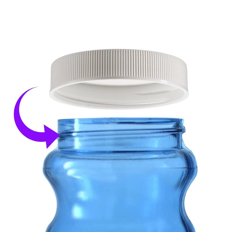 Gandeer 24 Pcs 53 mm White Threaded Water Jug Caps for 3 and 5 Gallon Water Jug Screw on Cap Plastic Bottle Tops with Foam Liner Reusable Milk Bottle Lids Replacement