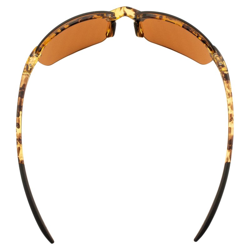 Raze Eyewear Lyte Frameless Sport & Motorcycle Riding Sunglasses Tortoise Frame w/Amber Lenses (Tortoise Gloss With Black Accents and Smoke Lens)