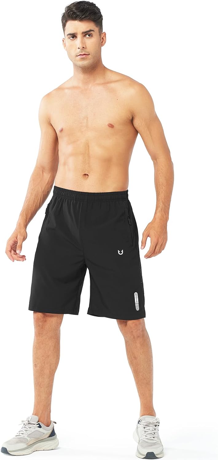 NORTHYARD Men's Athletic Running Shorts - Quick Dry Lightweight Gym Shorts with 3 Zipper Pockets | 7/9/5 Inch Options