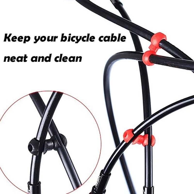 Farbetter Mechanical Bike Disc Brake Kit, Including Front and Rear Caliper, Brakes Cables, Brake Levers, 160mm Rotor, with Cable End Tips Caps, Rotating S-Hook Clips, Disc Rotor Adjuster (Red)