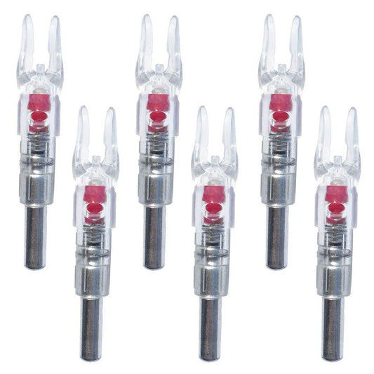 Reikawa 6PCS-S Lighted Nocks for Arrows with .244/6.2mm Inside Diameter Compound Bow Arrow Nock for Hunting Shooting (Red)