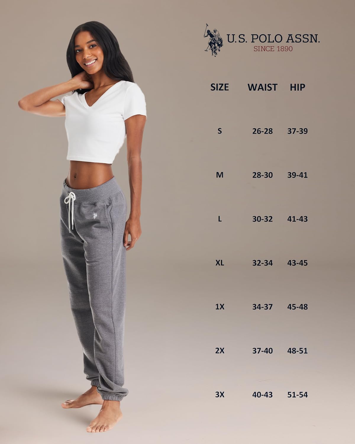 U.S. POLO ASSN. Womens Sweatpants with Pockets, French Terry Jogger Lounge Pants (Blue Yonder Heather, Medium)