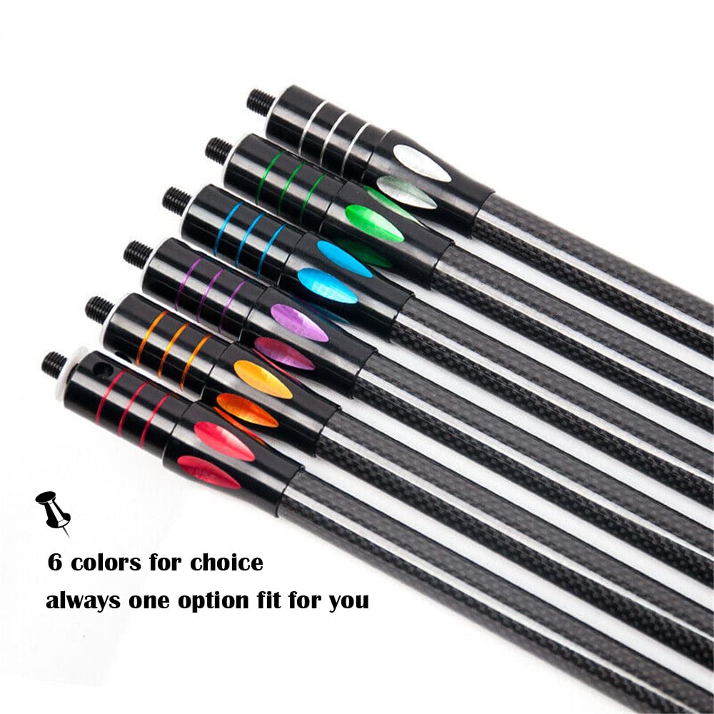 HNZMDY 10 Inch 12 Inch 15 Inch Archery Bow Stabilizer Balance Bar Rod Side Rod Carbon Fiber Stabilizer Dampen Weight for Compound Bow Recurve Bow Accessory (Silver, 12 Inch)